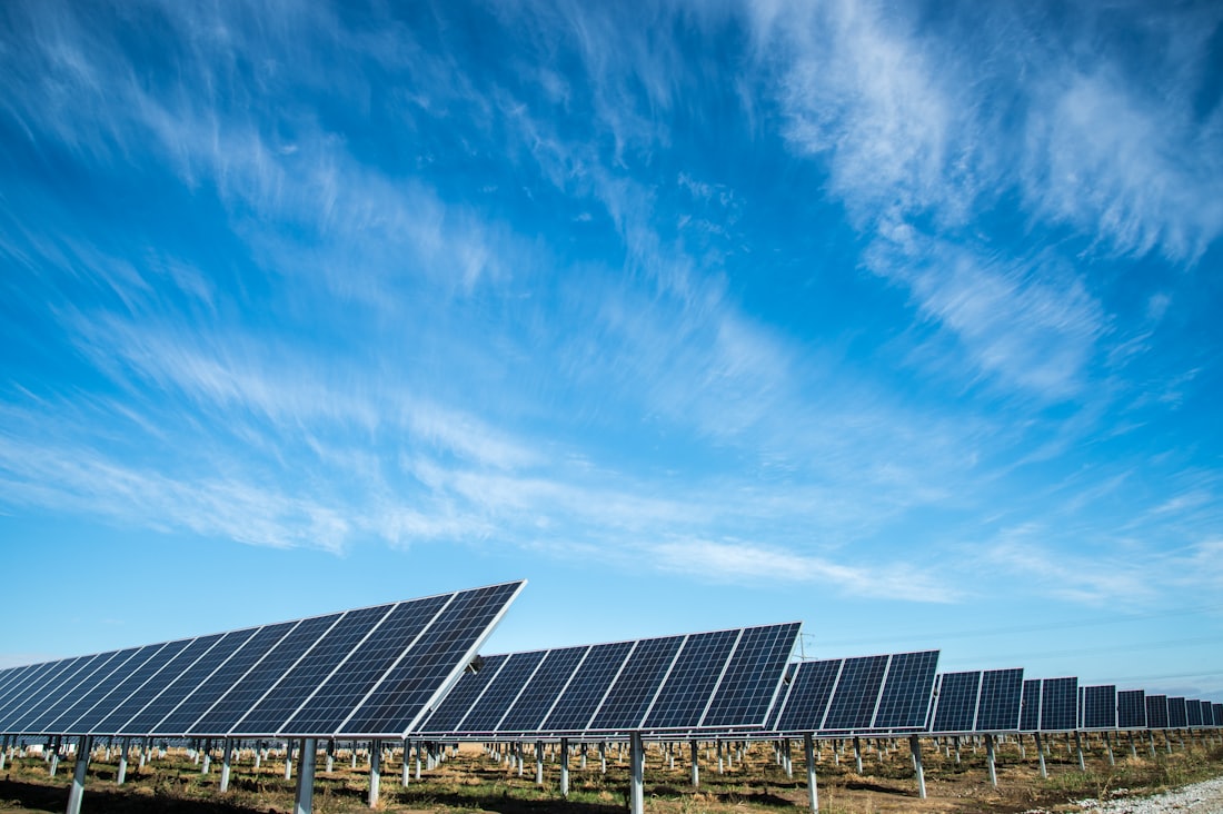 Solar array under a bright Florida sky