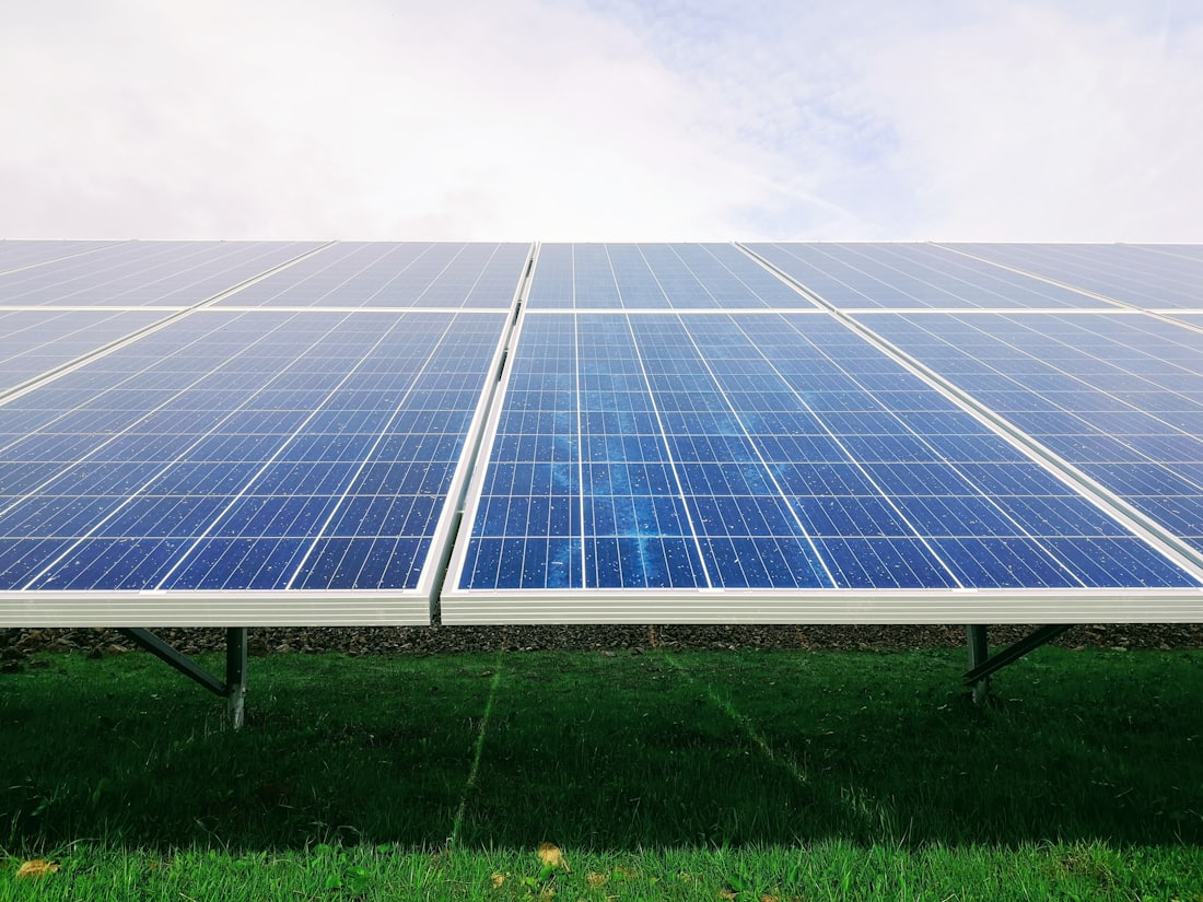Close-up of installed solar panels